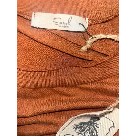 NWT Zenana Butter Orange Button-Front Tee SZ Large Fall-Ready - Picture 6 of 6